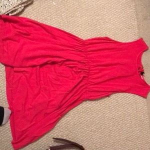 Bright pink over the knee dress